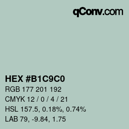 Farbcode: HEX #B1C9C0 | qconv.com