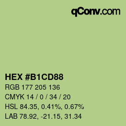 カラーコード: HEX #B1CD88 | qconv.com