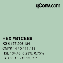 カラーコード: HEX #B1CEB8 | qconv.com