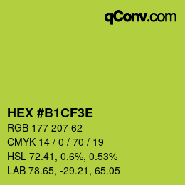 Color code: HEX #B1CF3E | qconv.com