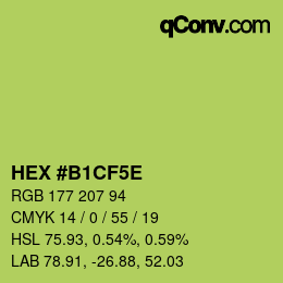 Color code: HEX #B1CF5E | qconv.com