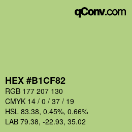 カラーコード: HEX #B1CF82 | qconv.com