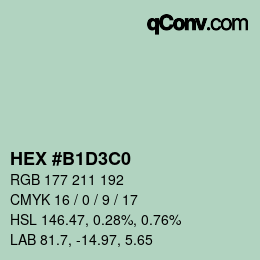 Color code: HEX #B1D3C0 | qconv.com