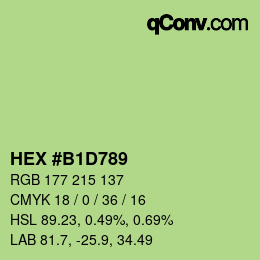 Farbcode: HEX #B1D789 | qconv.com