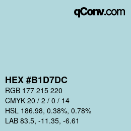 Color code: HEX #B1D7DC | qconv.com