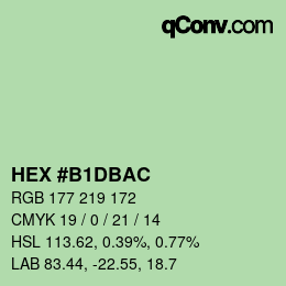 Farbcode: HEX #B1DBAC | qconv.com