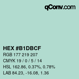 Farbcode: HEX #B1DBCF | qconv.com
