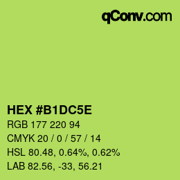 Color code: HEX #B1DC5E | qconv.com