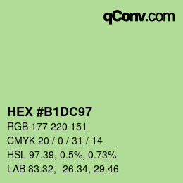 Color code: HEX #B1DC97 | qconv.com