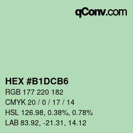 Color code: HEX #B1DCB6 | qconv.com