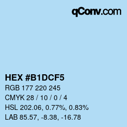 カラーコード: HEX #B1DCF5 | qconv.com