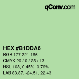 Color code: HEX #B1DDA6 | qconv.com