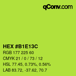 颜色代码: HEX #B1E13C | qconv.com