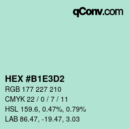 Código de color: HEX #B1E3D2 | qconv.com