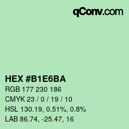 Color code: HEX #B1E6BA | qconv.com