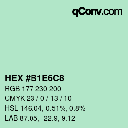 カラーコード: HEX #B1E6C8 | qconv.com