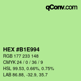 Color code: HEX #B1E994 | qconv.com