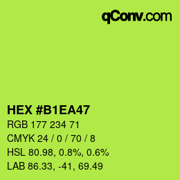 Color code: HEX #B1EA47 | qconv.com