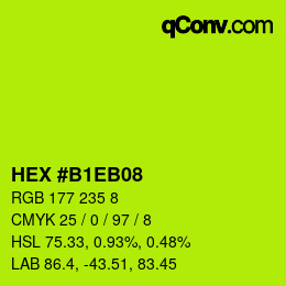 カラーコード: HEX #B1EB08 | qconv.com