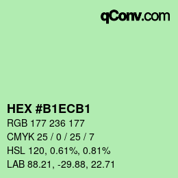 カラーコード: HEX #B1ECB1 | qconv.com