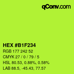 Color code: HEX #B1F234 | qconv.com