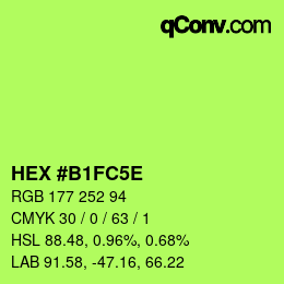 Color code: HEX #B1FC5E | qconv.com