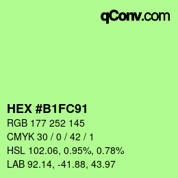 カラーコード: HEX #B1FC91 | qconv.com