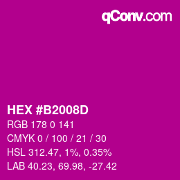 Color code: HEX #B2008D | qconv.com