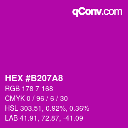 颜色代码: HEX #B207A8 | qconv.com