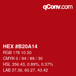 Color code: HEX #B20A14 | qconv.com