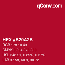 Color code: HEX #B20A2B | qconv.com
