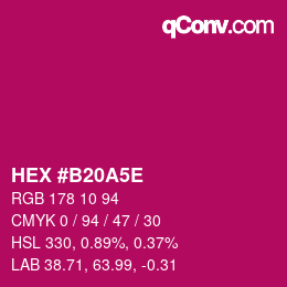 Color code: HEX #B20A5E | qconv.com