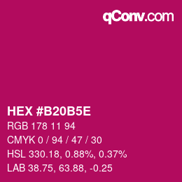 Color code: HEX #B20B5E | qconv.com