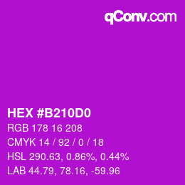 Color code: HEX #B210D0 | qconv.com