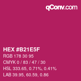Color code: HEX #B21E5F | qconv.com