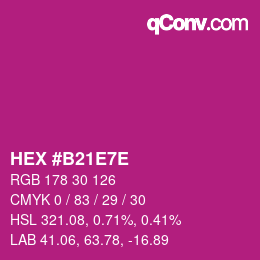 Color code: HEX #B21E7E | qconv.com