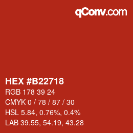 Color code: HEX #B22718 | qconv.com