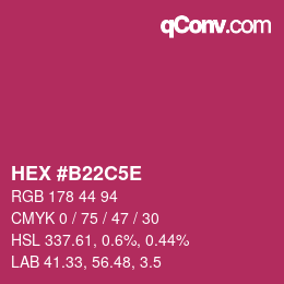 Color code: HEX #B22C5E | qconv.com