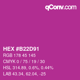 カラーコード: HEX #B22D91 | qconv.com