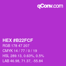 Color code: HEX #B22FCF | qconv.com