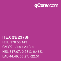 Color code: HEX #B2378F | qconv.com