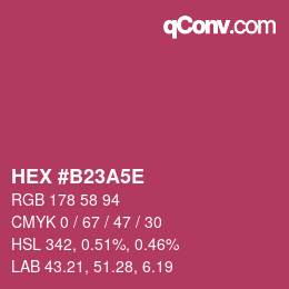 Color code: HEX #B23A5E | qconv.com