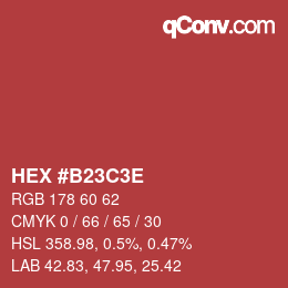 Farbcode: HEX #B23C3E | qconv.com