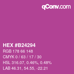 Color code: HEX #B24294 | qconv.com