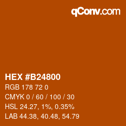 Color code: HEX #B24800 | qconv.com