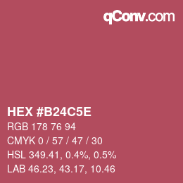Color code: HEX #B24C5E | qconv.com