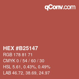 Color code: HEX #B25147 | qconv.com