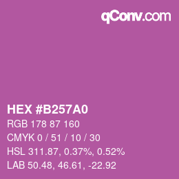 Farbcode: HEX #B257A0 | qconv.com