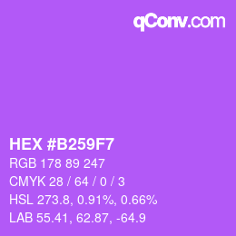 Color code: HEX #B259F7 | qconv.com