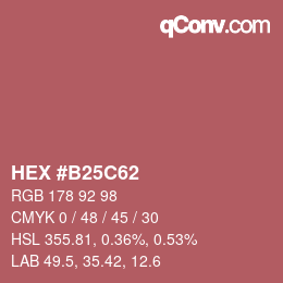 颜色代码: HEX #B25C62 | qconv.com